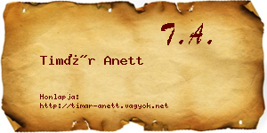 Timár Anett névjegykártya