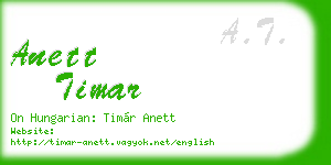 anett timar business card